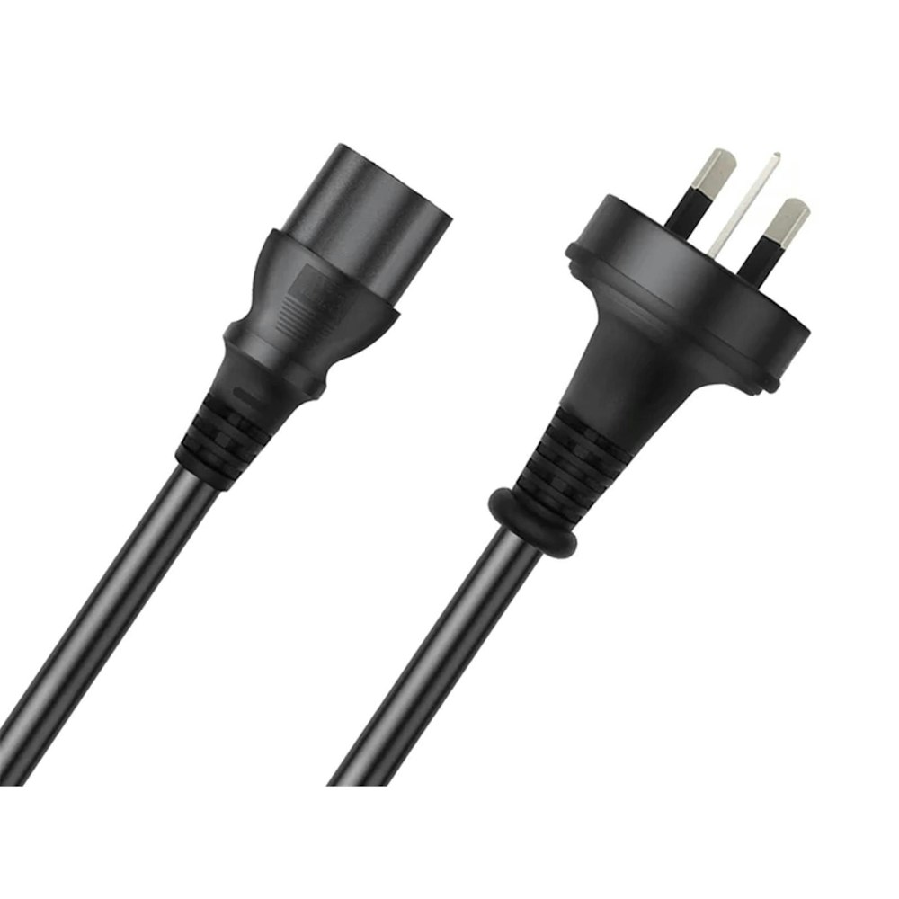 A large main feature product image of Cruxtec 3 Pin AU Male to Female IEC-C13 PC Power Cable - 2m