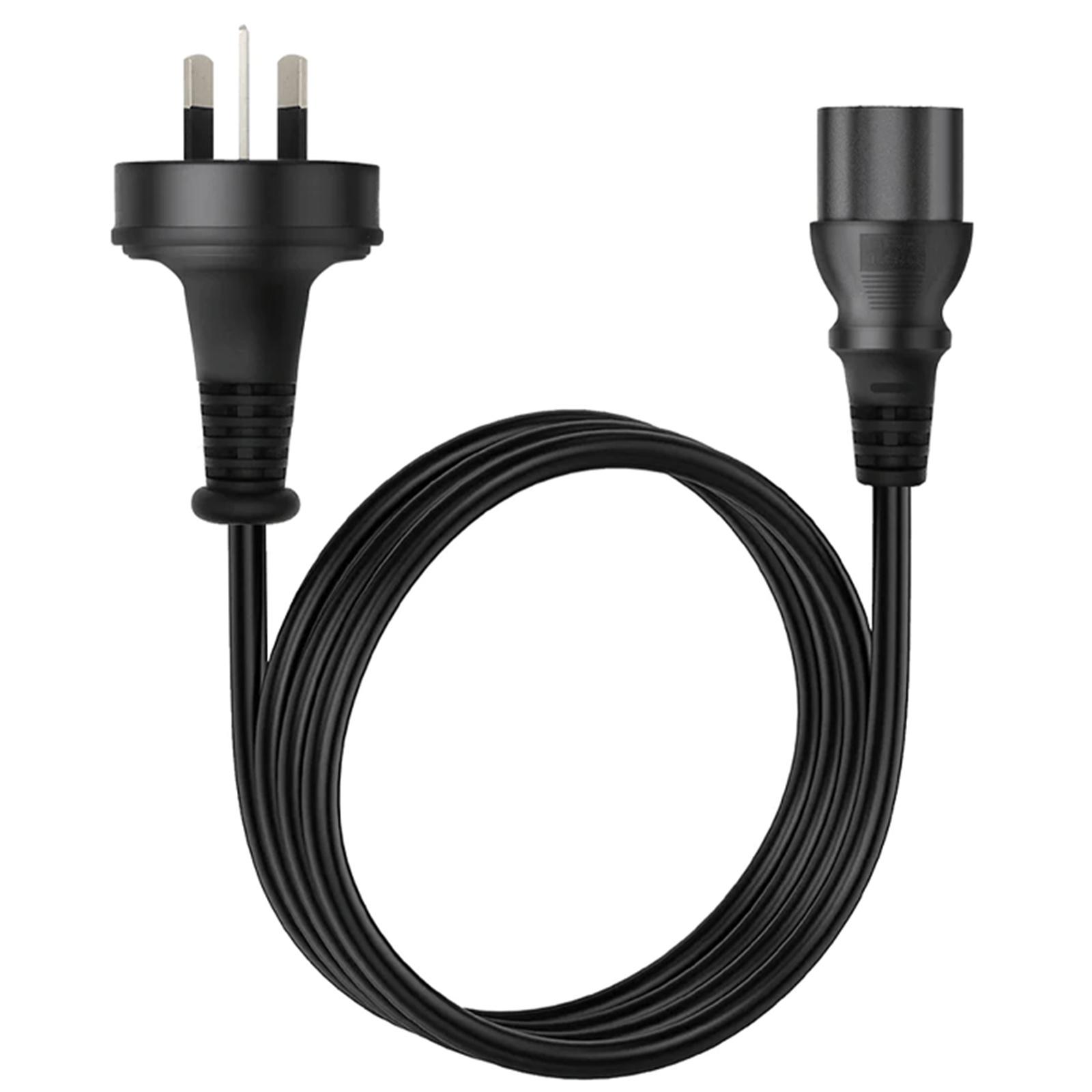 A large main feature product image of Cruxtec 3 Pin AU Male to Female IEC-C13 PC Power Cable - 2m