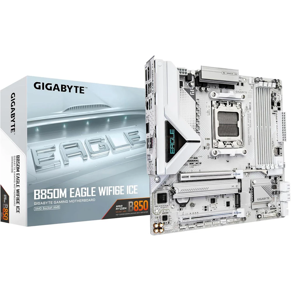 Gigabyte B850M EAGLE WF6E ICE AM5 mATX Desktop Motherboard