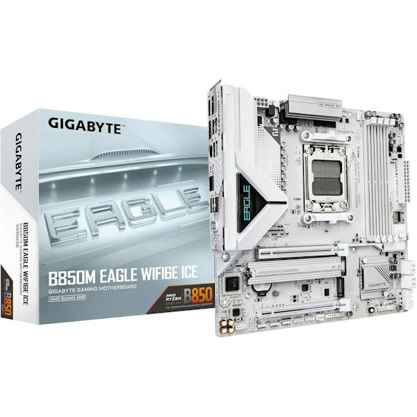 Gigabyte B850M EAGLE WF6E ICE AM5 mATX Desktop Motherboard