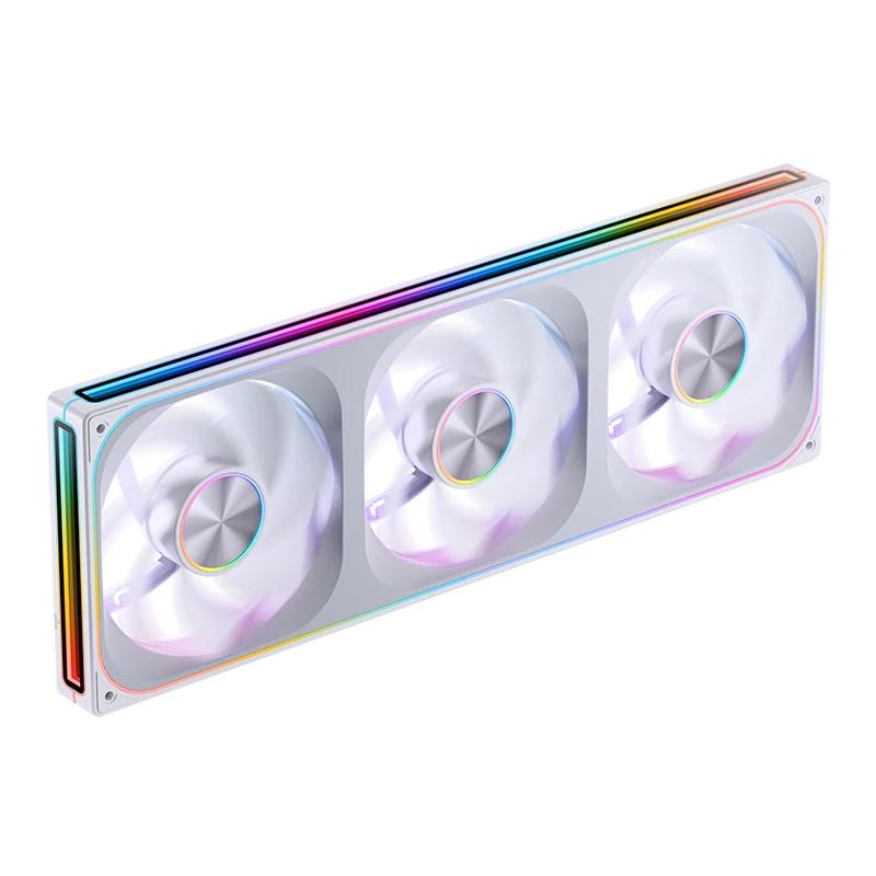 A large main feature product image of Jonsbo ZA-420 ARGB 140x420mm PWM Reverse Blade Triple Fan Module (White)