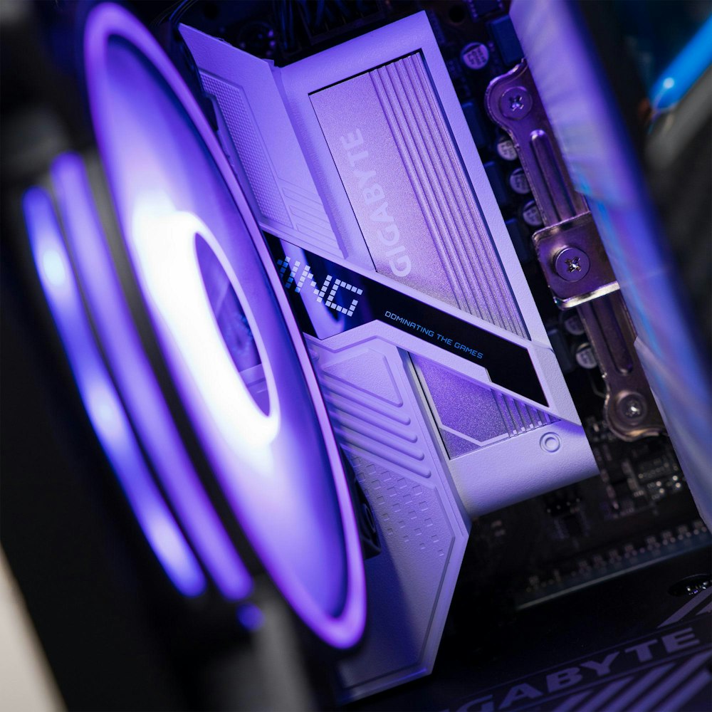 A large main feature product image of PLE Nova RTX 5060 Ti Prebuilt Ready To Go Gaming PC