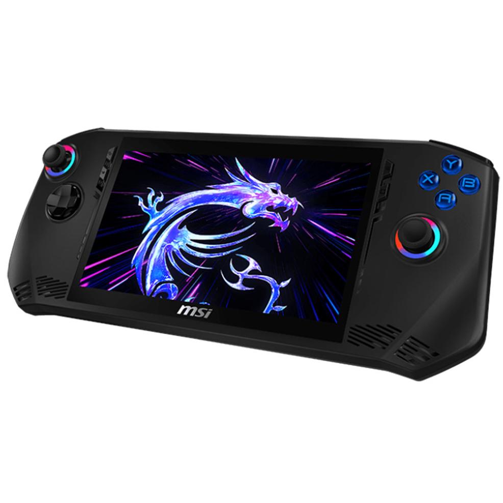 A large main feature product image of EX-DEMO MSI Claw 7 AI+ (A2VM) - 7" 120Hz, Core Ultra 7 258V, 32GB/512GB - Win 11 Gaming Handheld