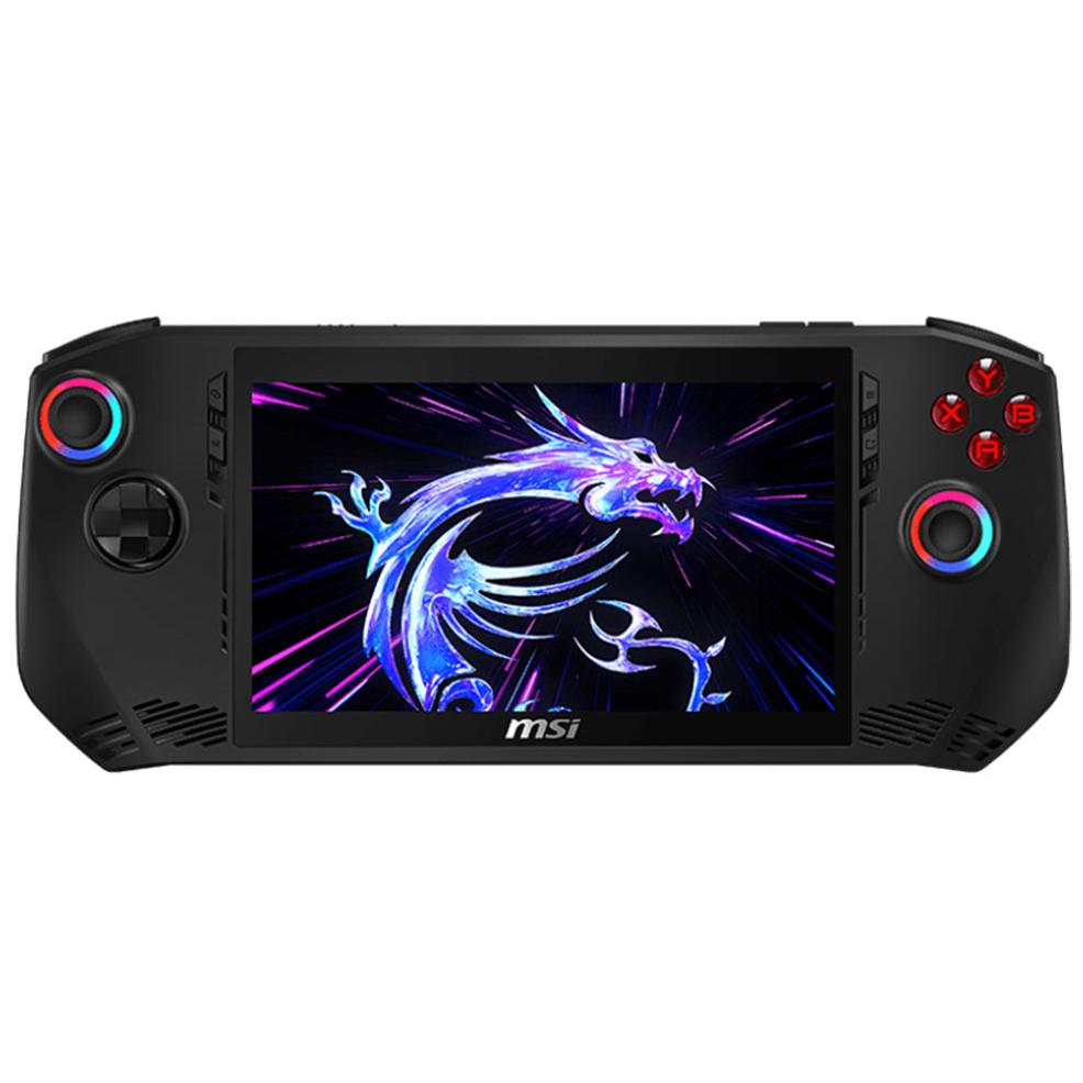 A large main feature product image of EX-DEMO MSI Claw 7 AI+ (A2VM) - 7" 120Hz, Core Ultra 7 258V, 32GB/512GB - Win 11 Gaming Handheld