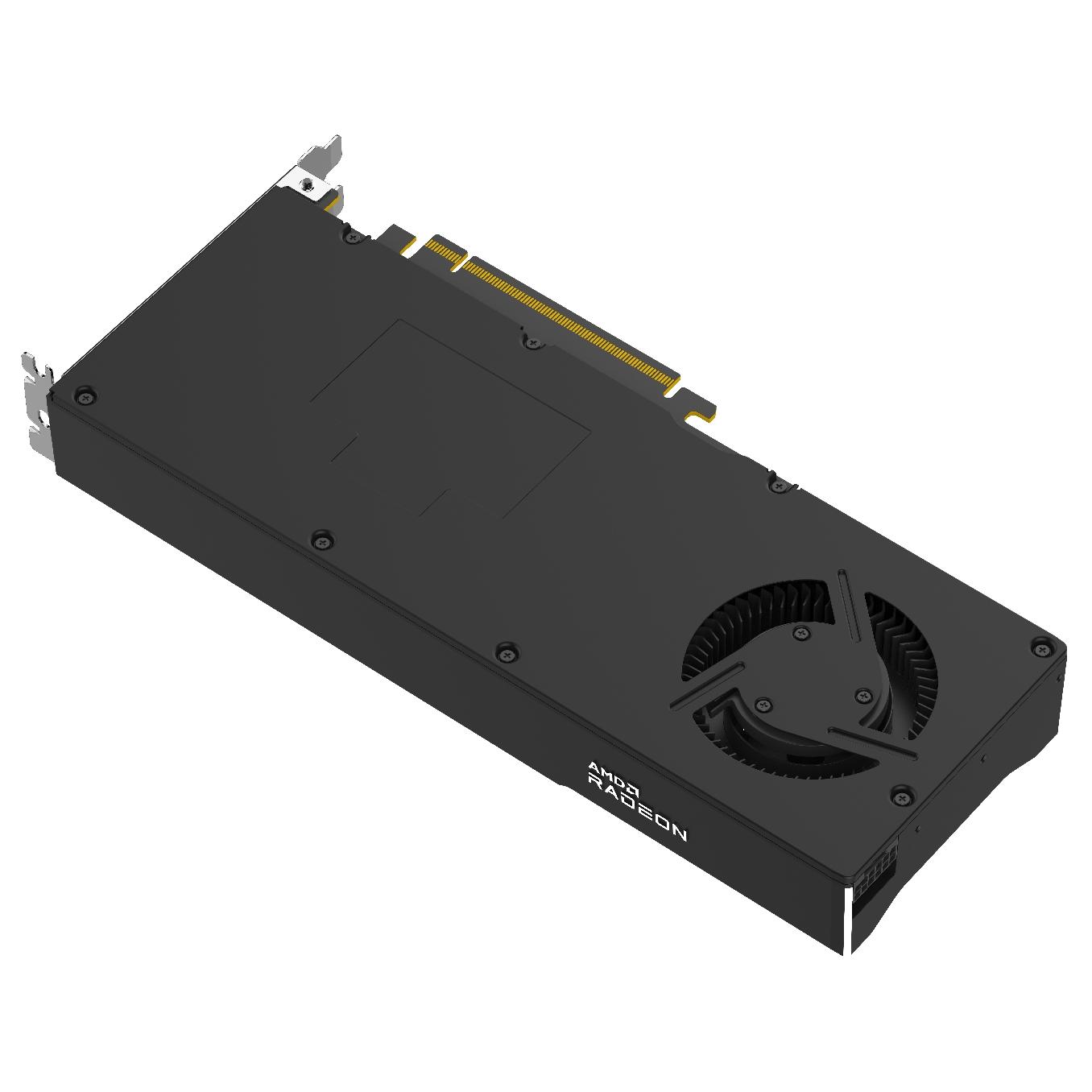 A large main feature product image of XFX Radeon AI Pro R9700 Blower 32GB GDDR6