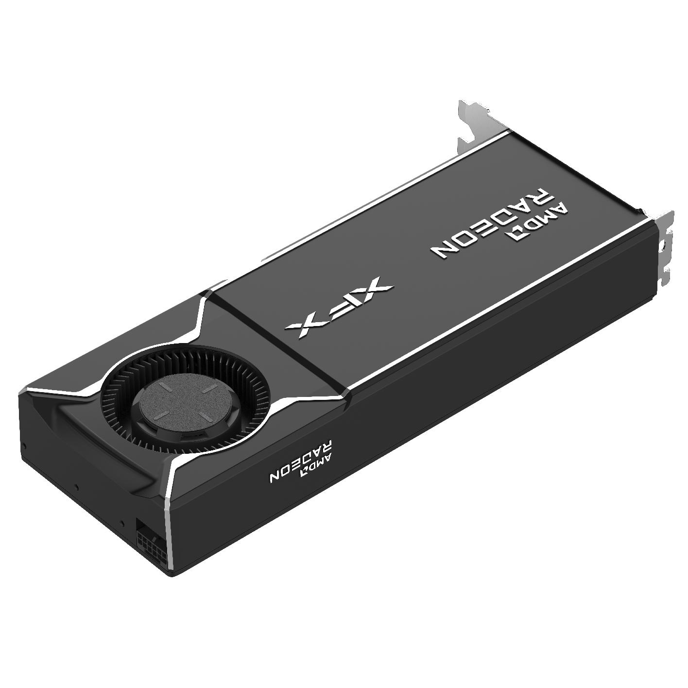 A large main feature product image of XFX Radeon AI Pro R9700 Blower 32GB GDDR6