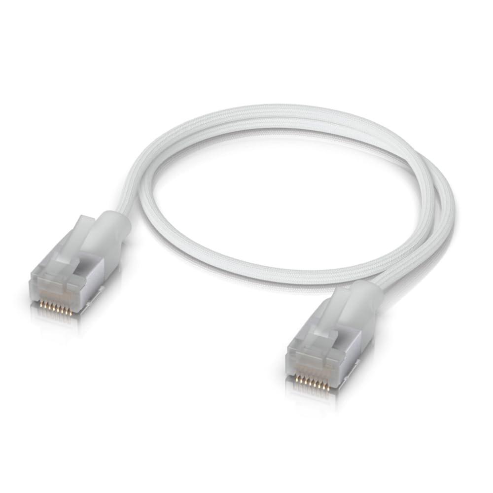 A large main feature product image of Ubiquiti UniFi Premium Ultra-Thin Braided Cat6A Patch Cable - 0.3m