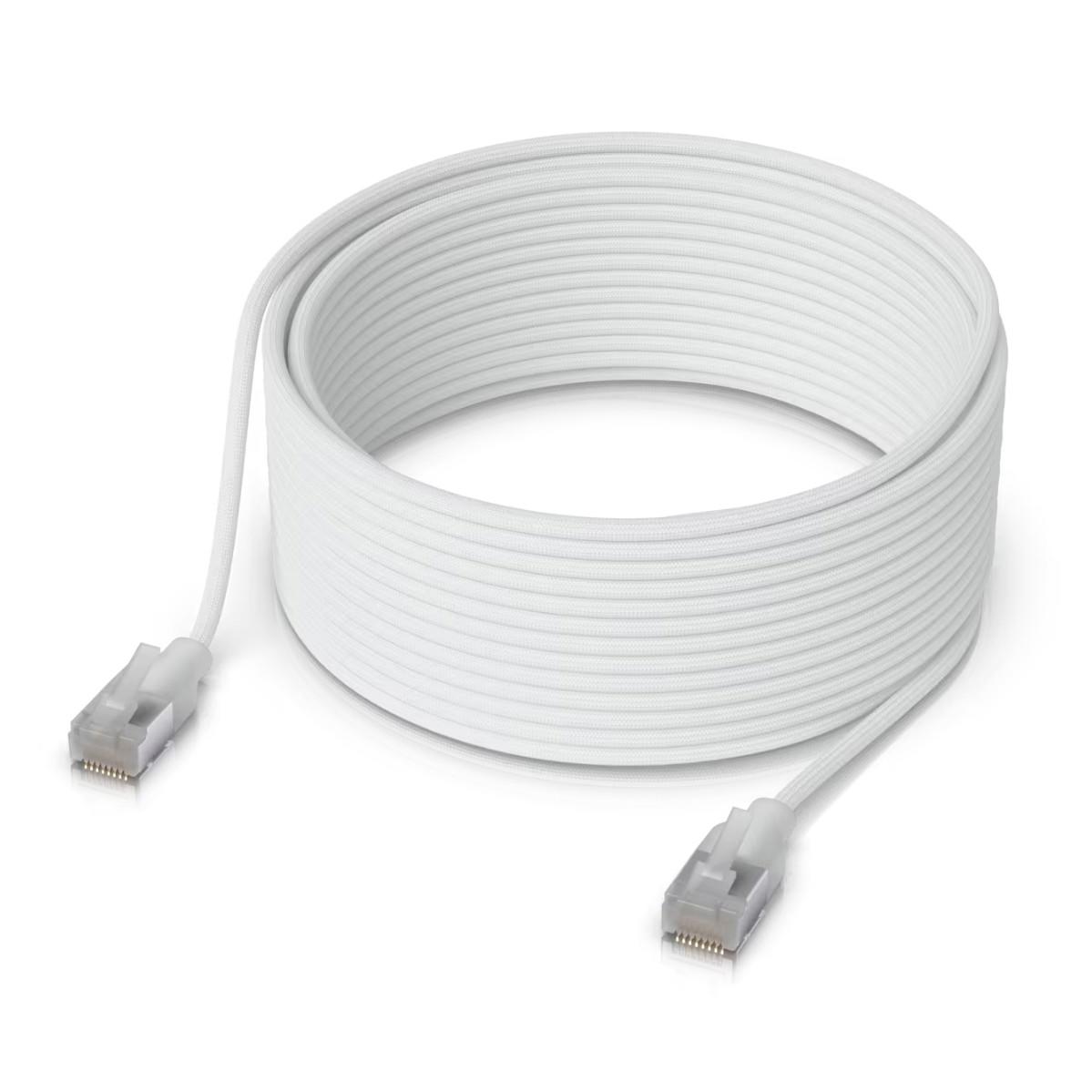 A large main feature product image of Ubiquiti UniFi Premium Ultra-Thin Braided Cat6A Patch Cable - 12m