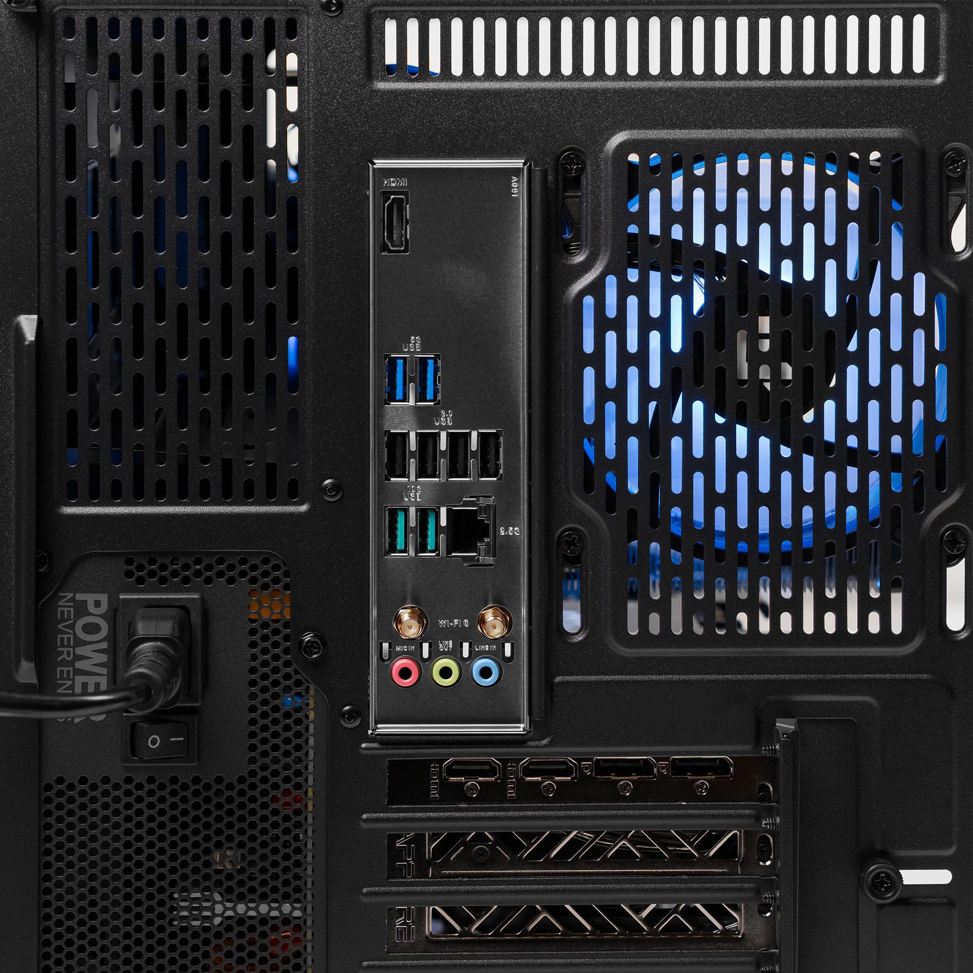 A large main feature product image of PLE Ghost RX 9070 XT Prebuilt Ready To Go Gaming PC