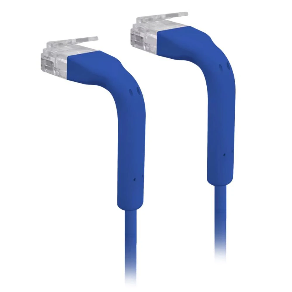 A large main feature product image of Ubiquiti UniFi Ultra-Thin Cat6 Patch Cable - 0.3m (Blue)