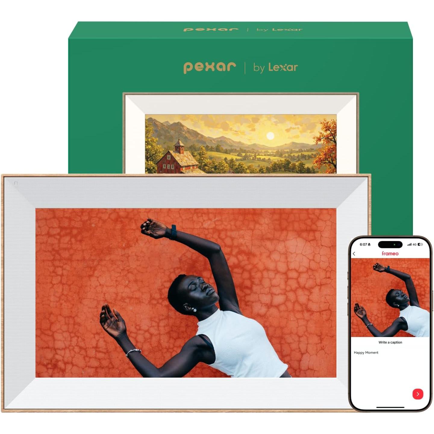 A large main feature product image of Lexar Pexar Starlight 15.6" 1080p 64GB Touchscreen Digital Picture Frame