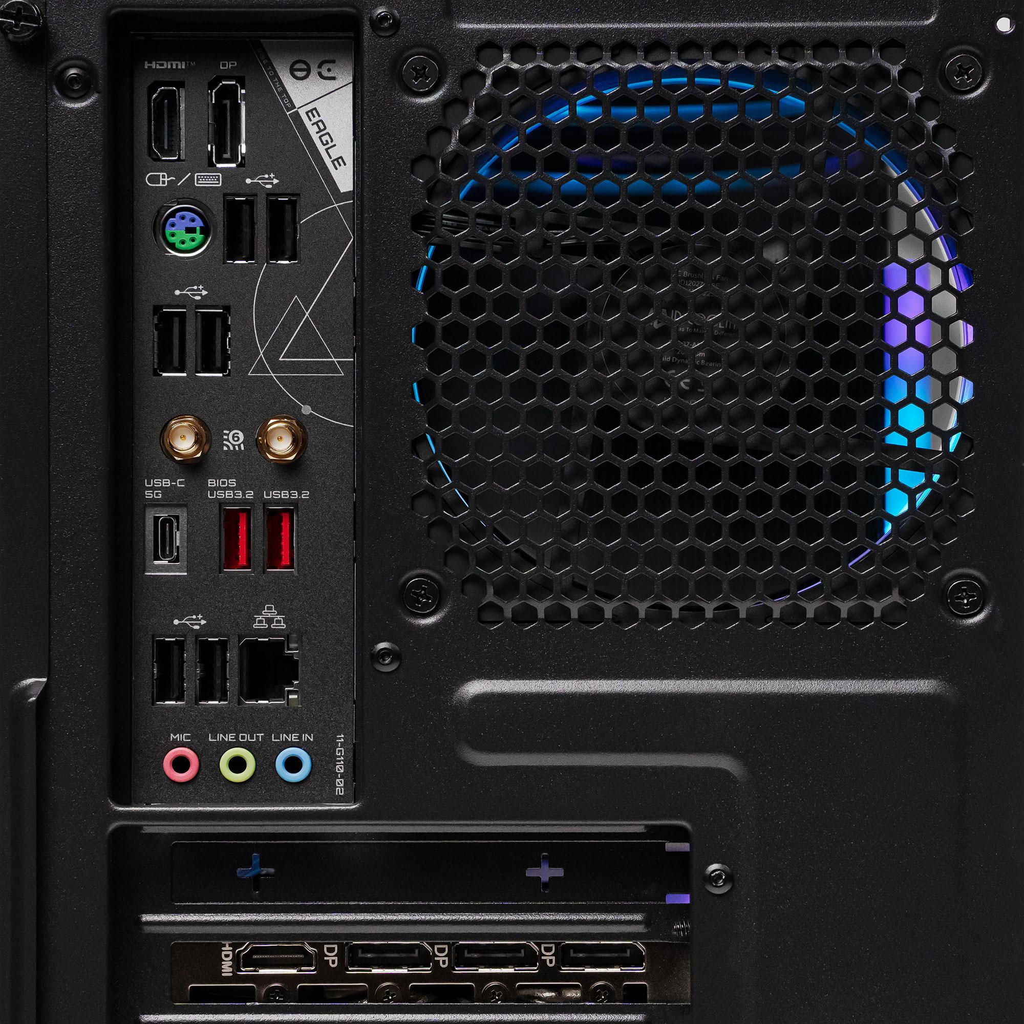 A large main feature product image of PLE Edge RX 9070 XT Prebuilt Ready To Go Gaming PC