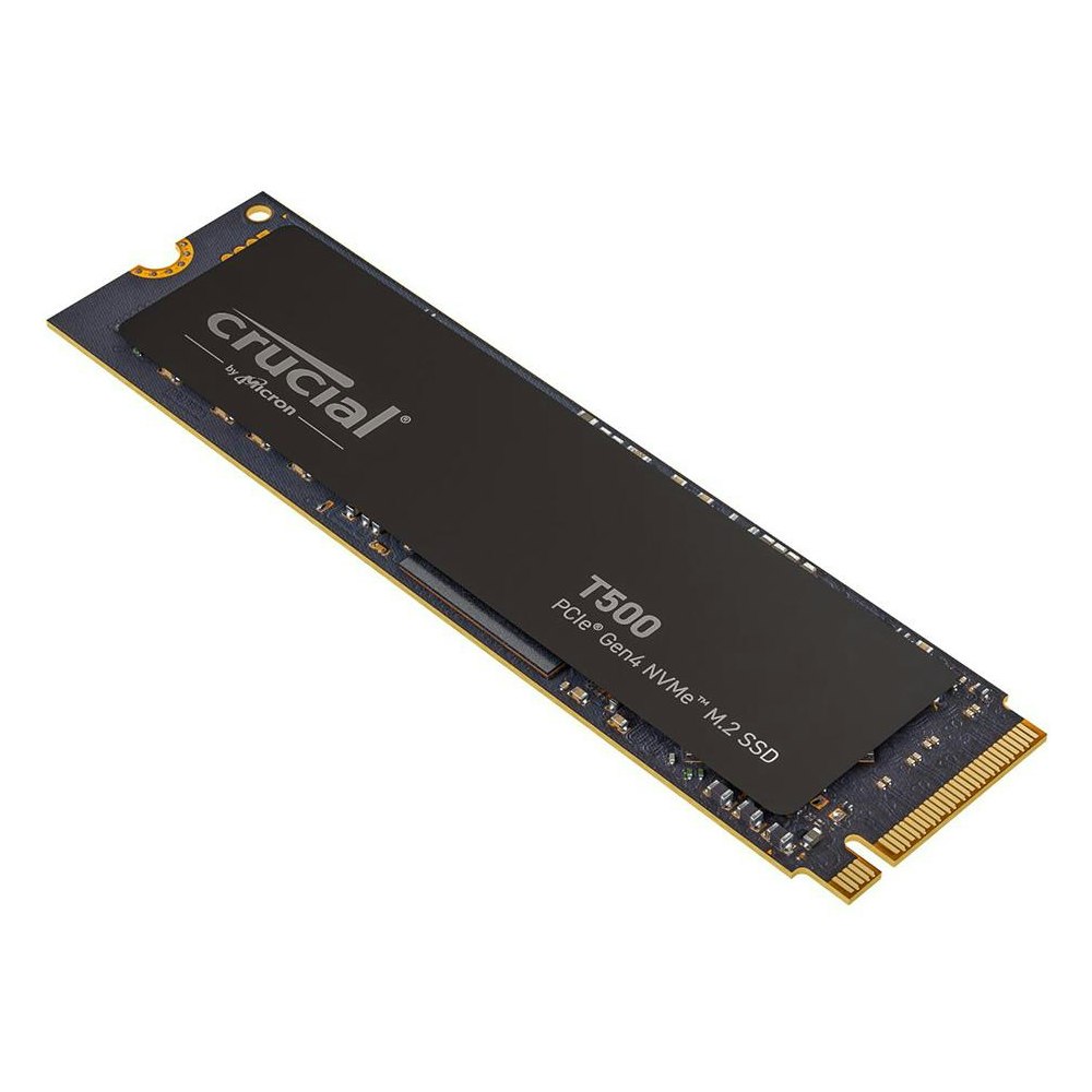 A large main feature product image of EX-DEMO Crucial T500 PCIe Gen4 NVMe M.2 SSD - 500GB