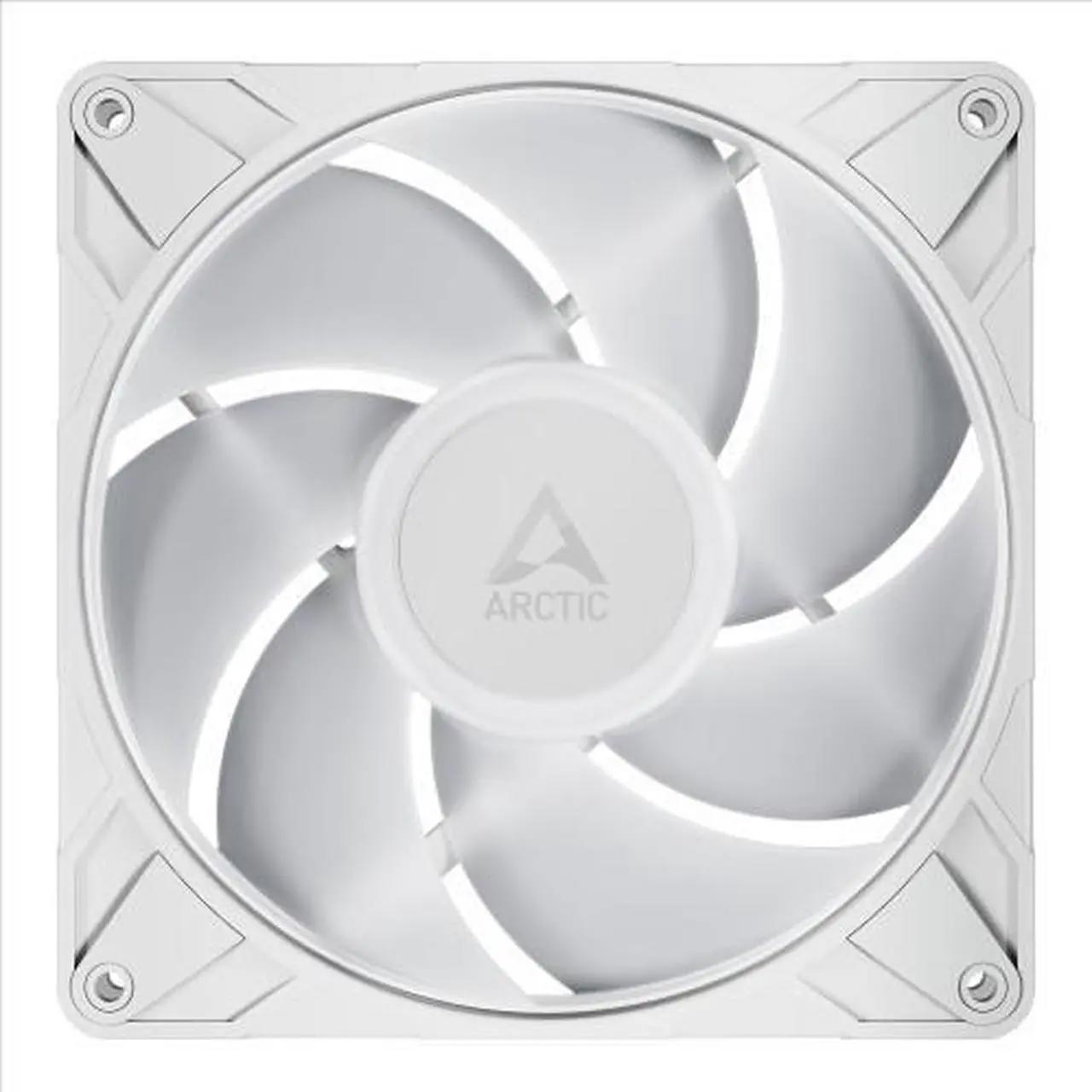 A large main feature product image of ARCTIC P14 Pro ARGB 140mm Performance PWM Fan 3-Pack (White)