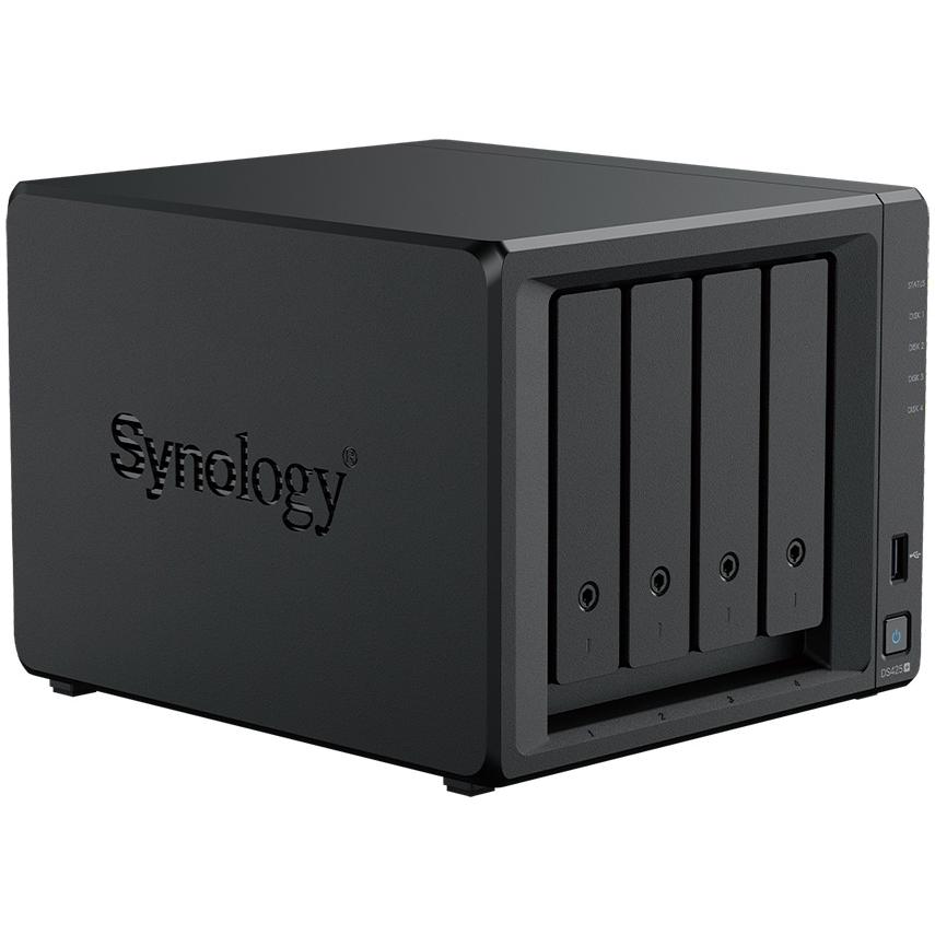 A large main feature product image of Synology DiskStation DS425+ 4-Bay NAS (2.0GHz Intel 4-Core, 2GB RAM, 2.5GbE + 1GbE)