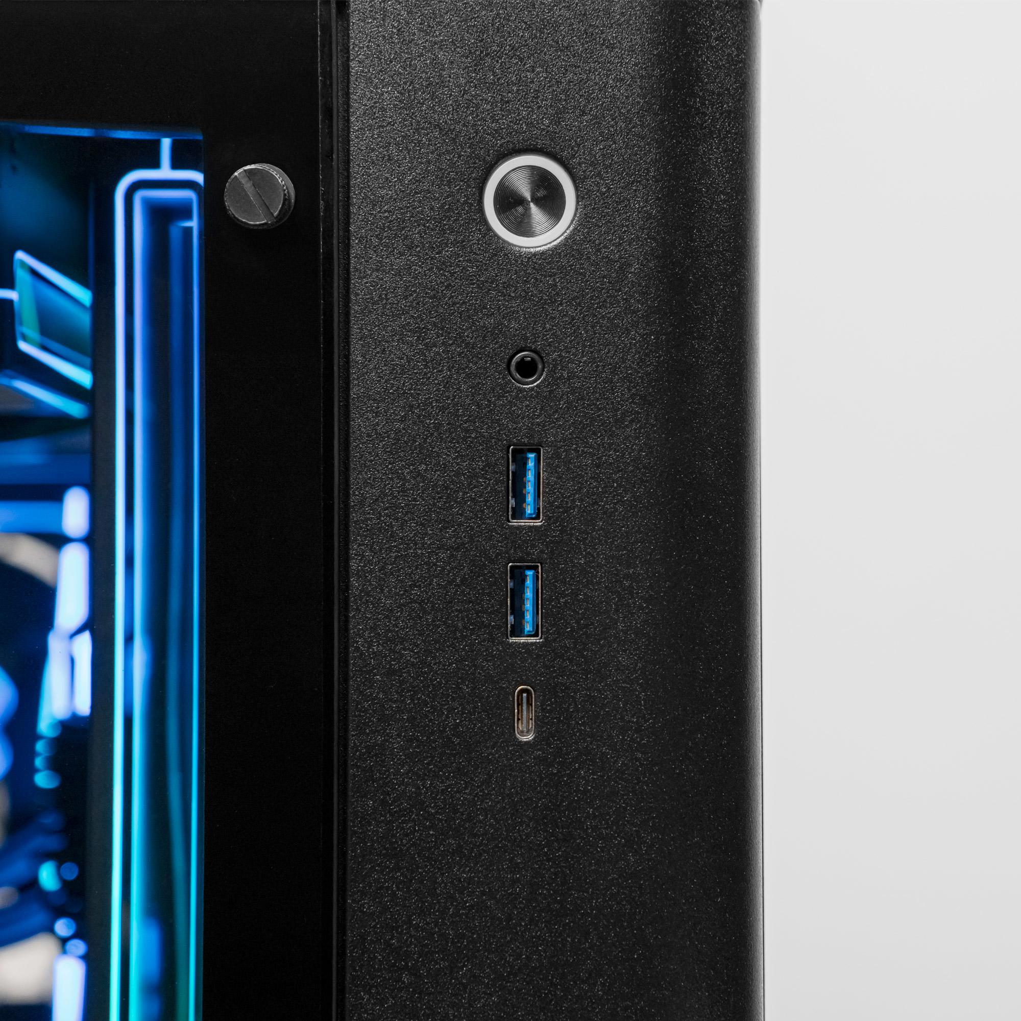 A large main feature product image of PLE Avatar RTX 5080 Prebuilt Ready To Go Gaming PC