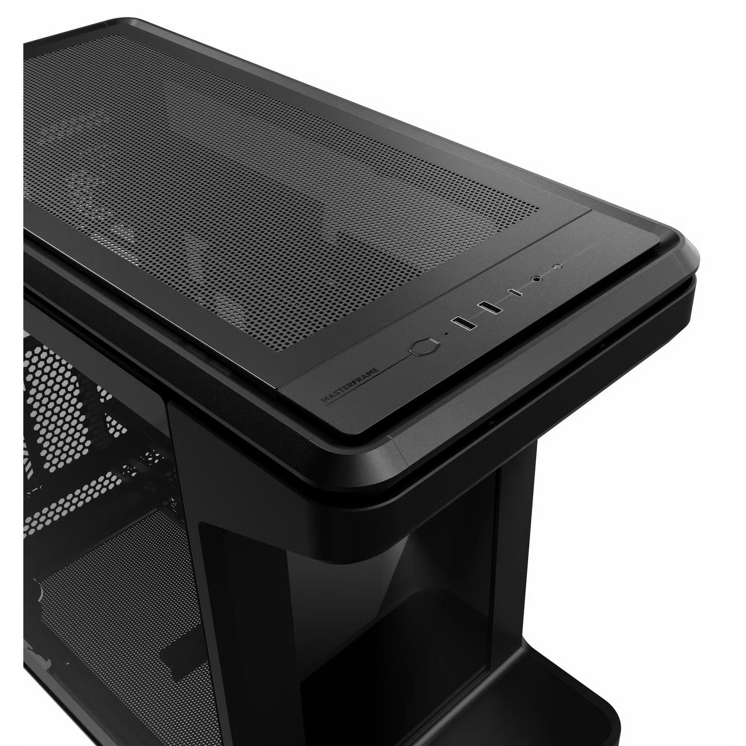 A large main feature product image of Cooler Master MasterFrame 360 Stage LCD Mid Tower Case