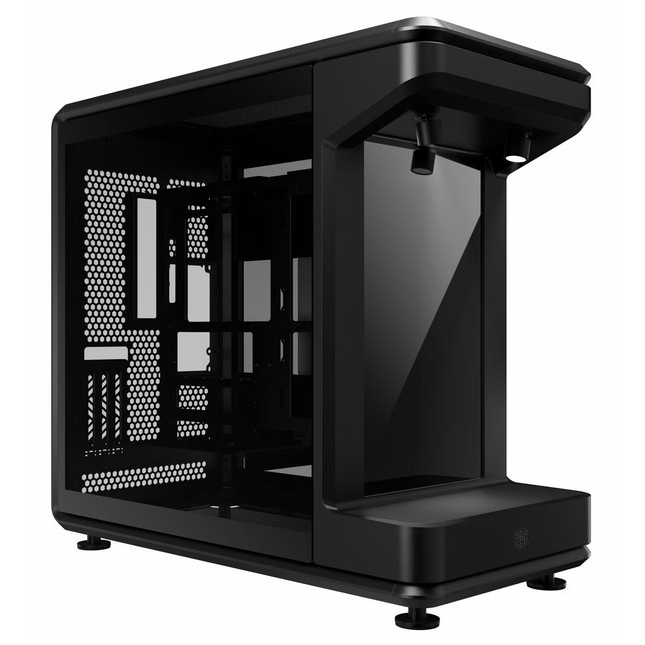 A large main feature product image of Cooler Master MasterFrame 360 Stage LCD Mid Tower Case