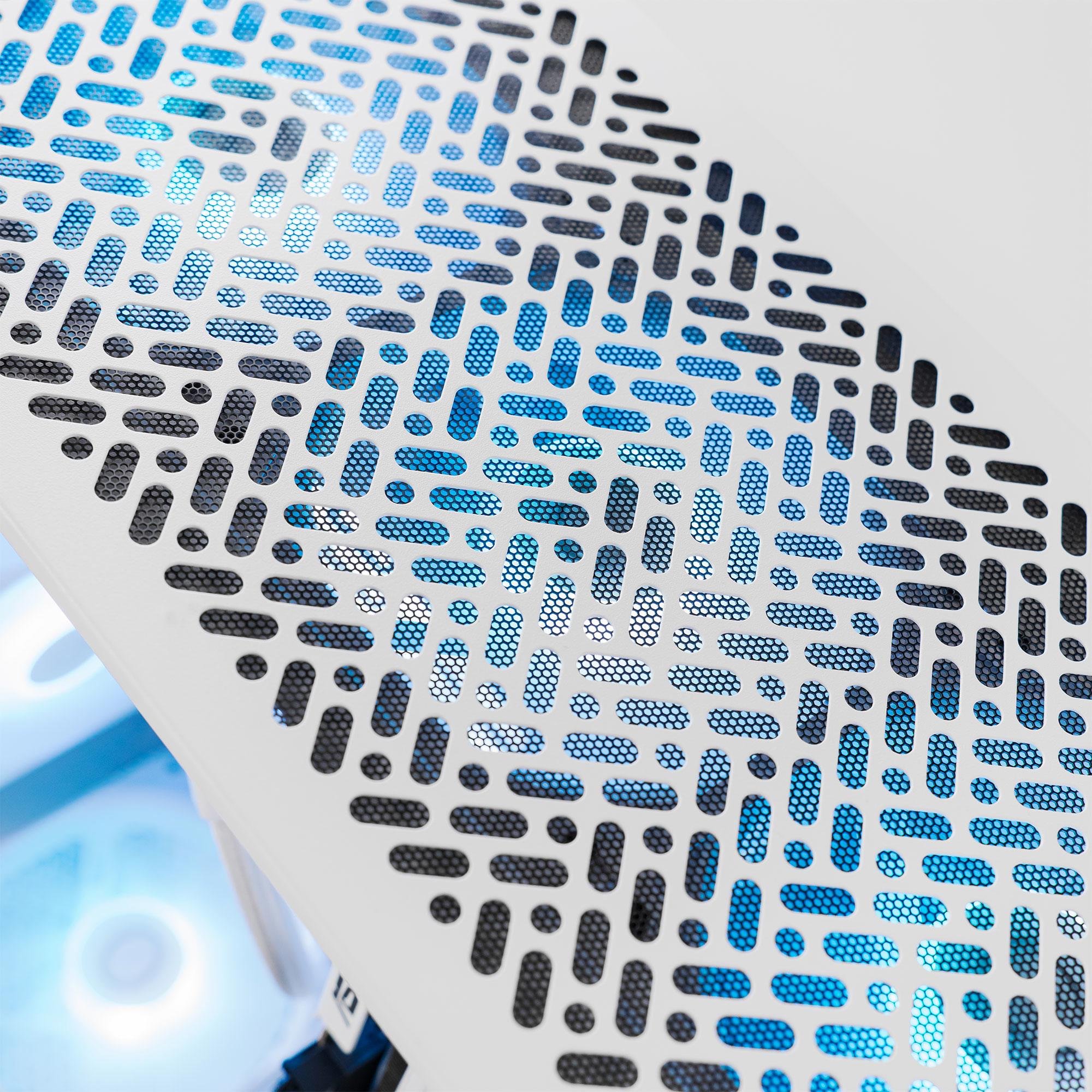 A large main feature product image of PLE Storm RX 9070 XT Prebuilt Ready To Go Gaming PC