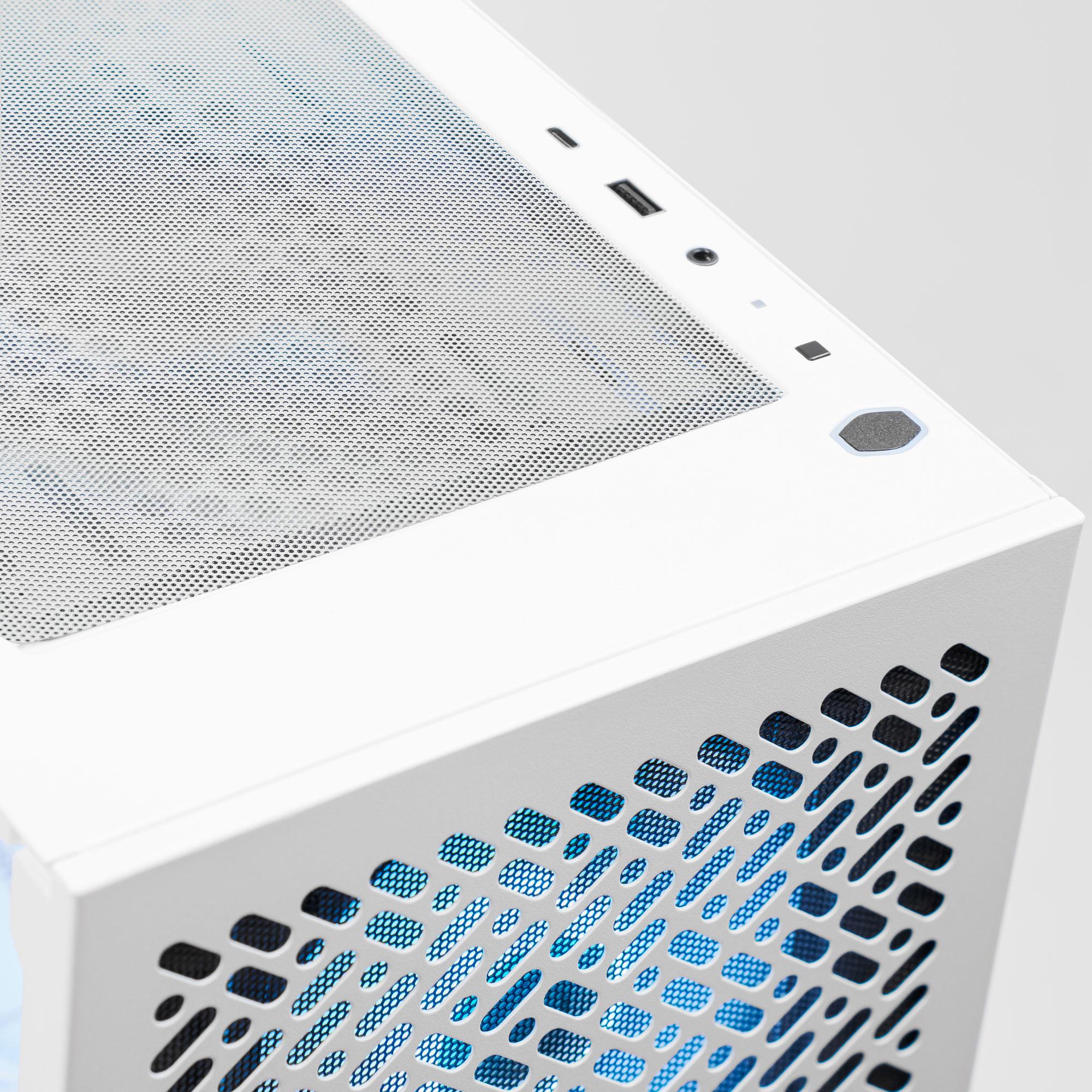 A large main feature product image of PLE Storm RX 9070 XT Prebuilt Ready To Go Gaming PC