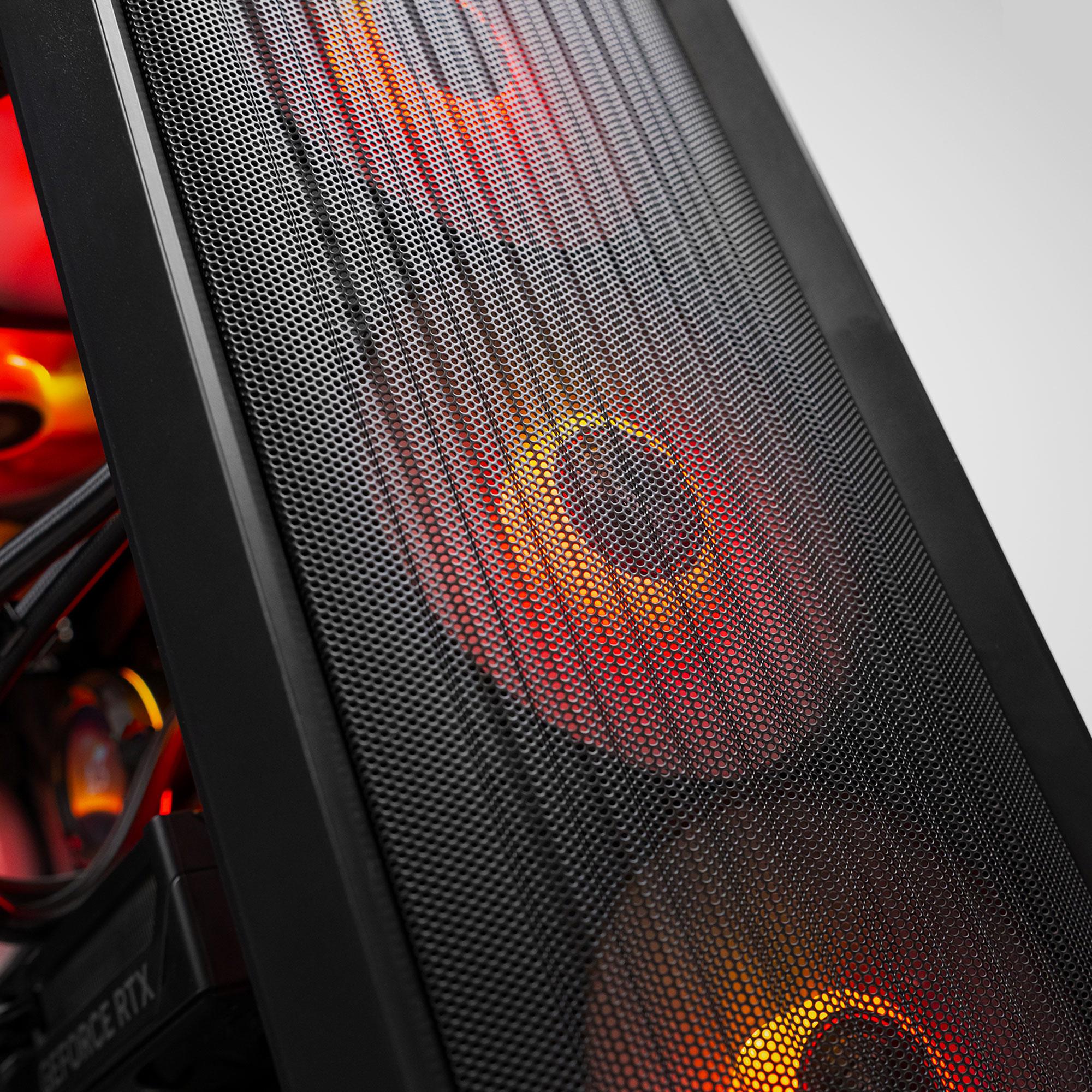 A large main feature product image of PLE Flare RTX 5070 Ti Prebuilt Ready To Go Gaming PC