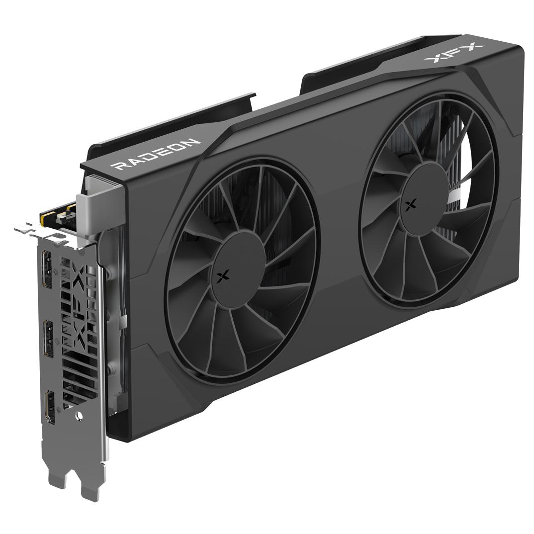 A large main feature product image of XFX Radeon RX 9070 Dual OC 16GB GDDR6