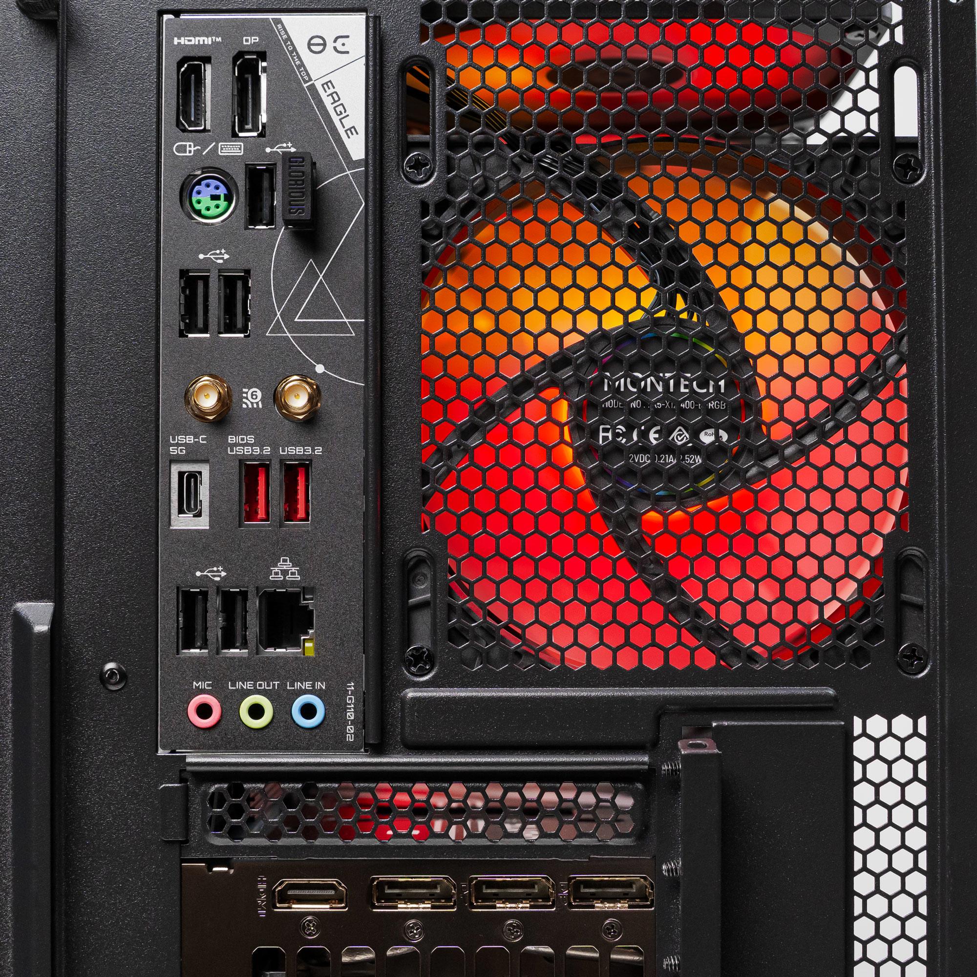 A large main feature product image of PLE Flare RTX 5070 Ti Prebuilt Ready To Go Gaming PC