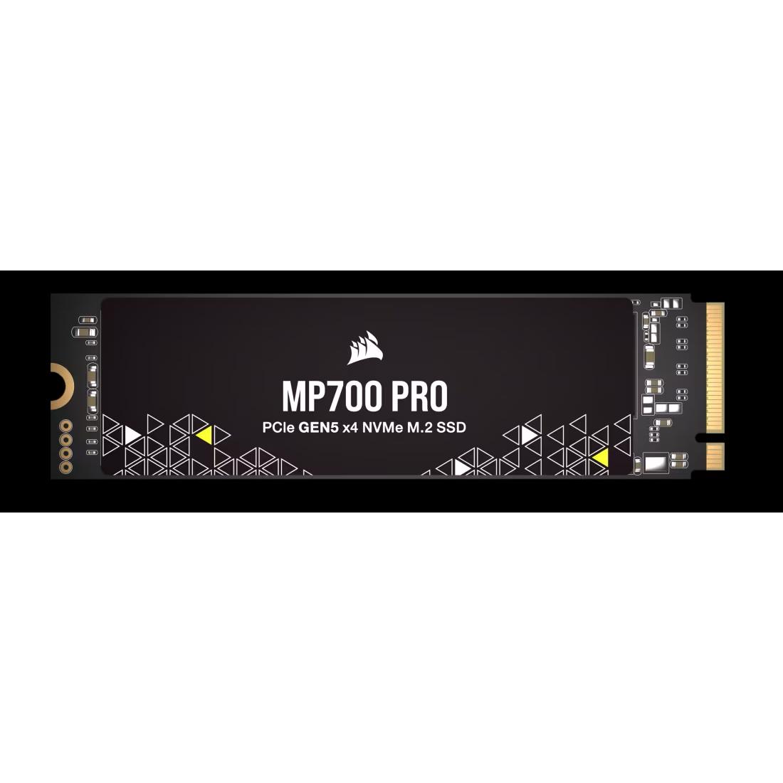A large main feature product image of Corsair MP700 PRO PCIe Gen5 NVMe M.2 SSD - 2TB