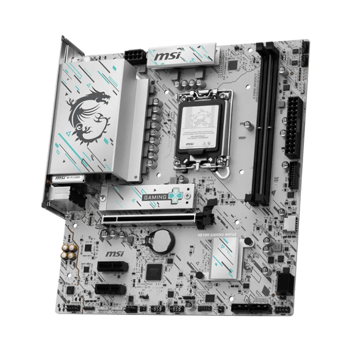 A large main feature product image of MSI PRO H810M-Gaming WiFi6E LGA1851 mATX Desktop Motherboard
