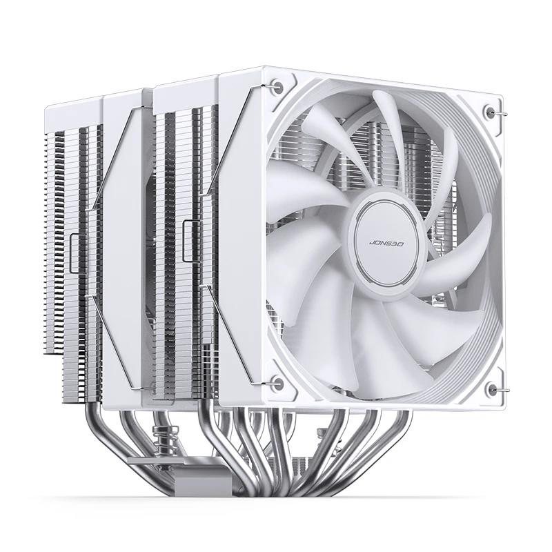 A large main feature product image of Jonsbo CB80 ARGB Dual-Tower CPU Cooler (White)