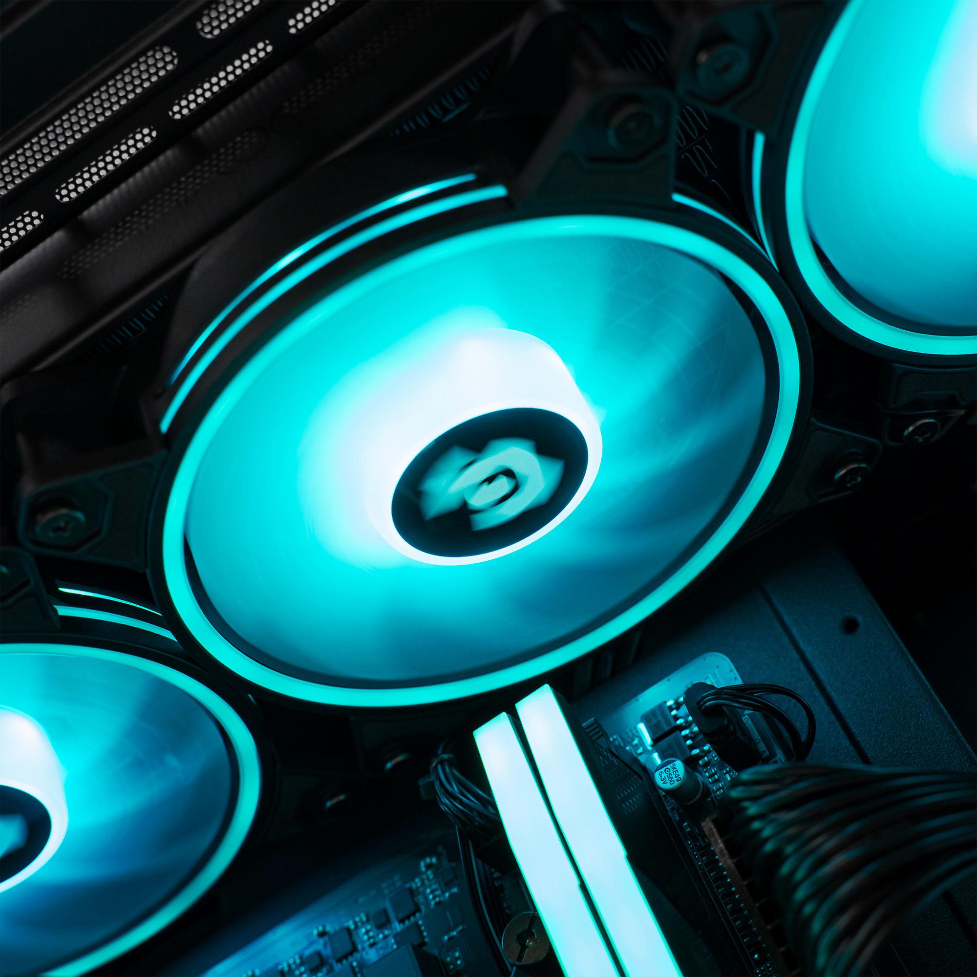 A large main feature product image of PLE Astral RTX 5070 Prebuilt Ready To Go Gaming PC