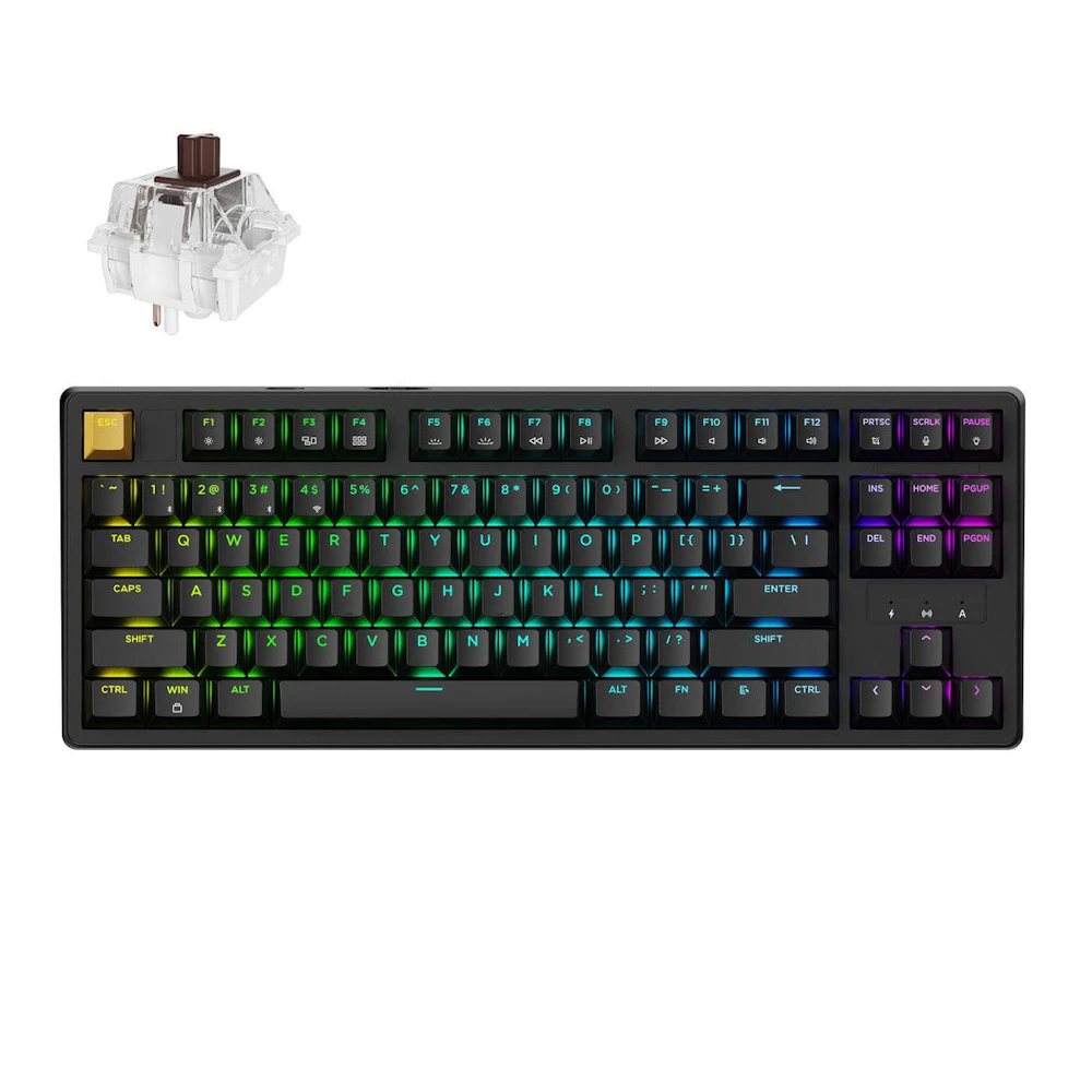 Keychron J4 QMK Wireless Hot-Swappable Mechanical Keyboard - Black (Brown Switch)