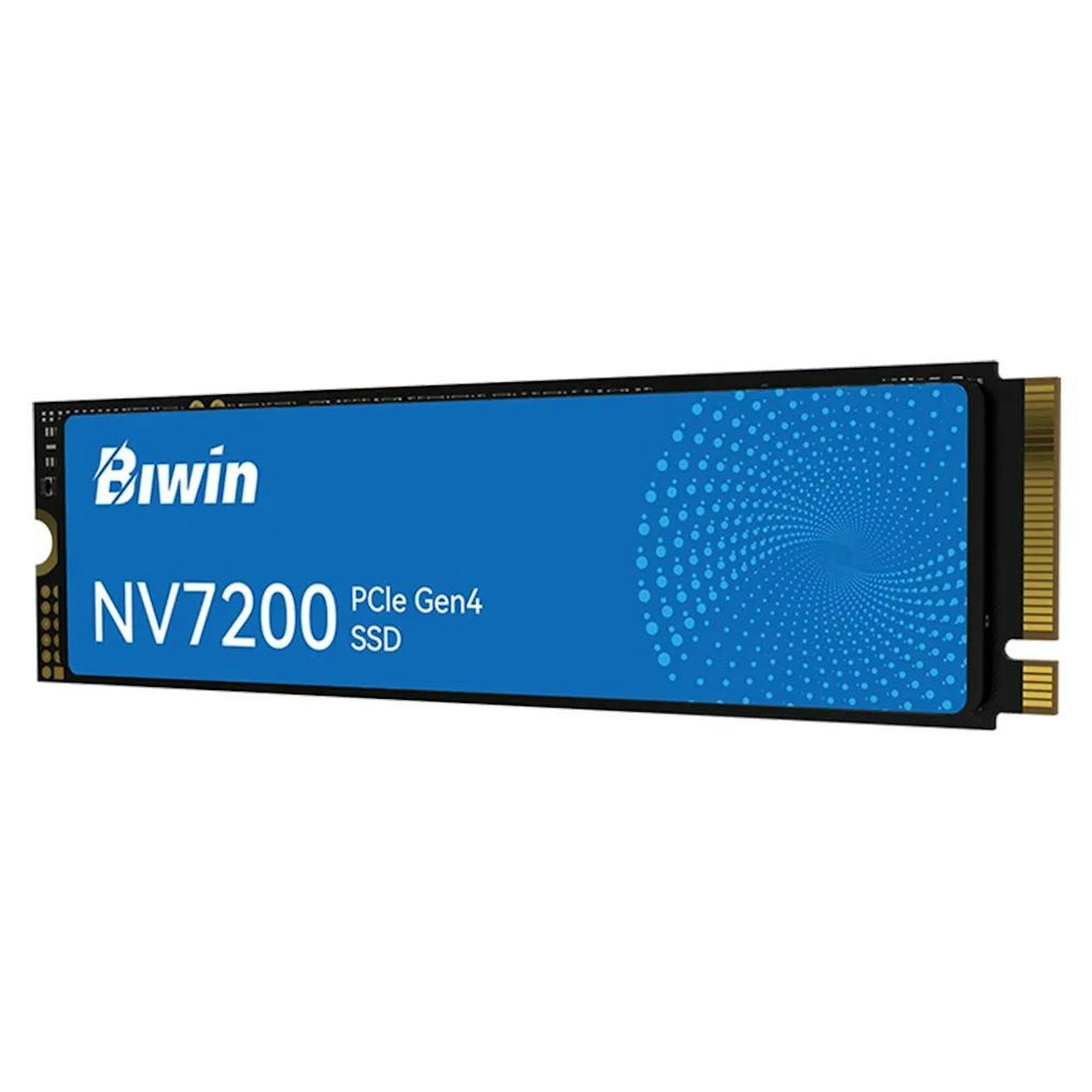 A large main feature product image of BIWIN NV7200 PCIe Gen4 NVMe M.2 SSD - 1TB
