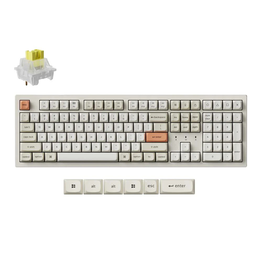 Keychron K10 Max - Fullsize ZMK Hot-Swap Wireless Mechanical Keyboard - Retro Pastel (Silent Banana Switch)