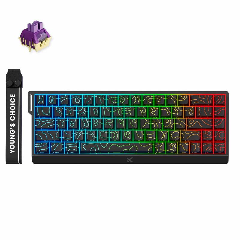 A large main feature product image of MCHOSE ACE 68 HE Magnetic 8K Wired Gaming Keyboard - Black Topographic (TTC Dragon Lord Magnetic Switch)