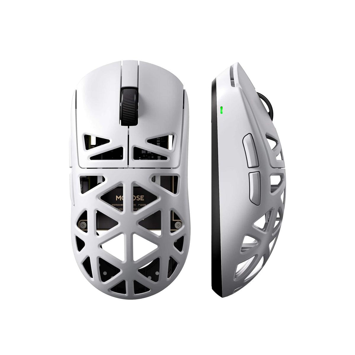 A large main feature product image of MCHOSE A7X Ultra 8K Magnesium Alloy Wireless Gaming Mouse - White