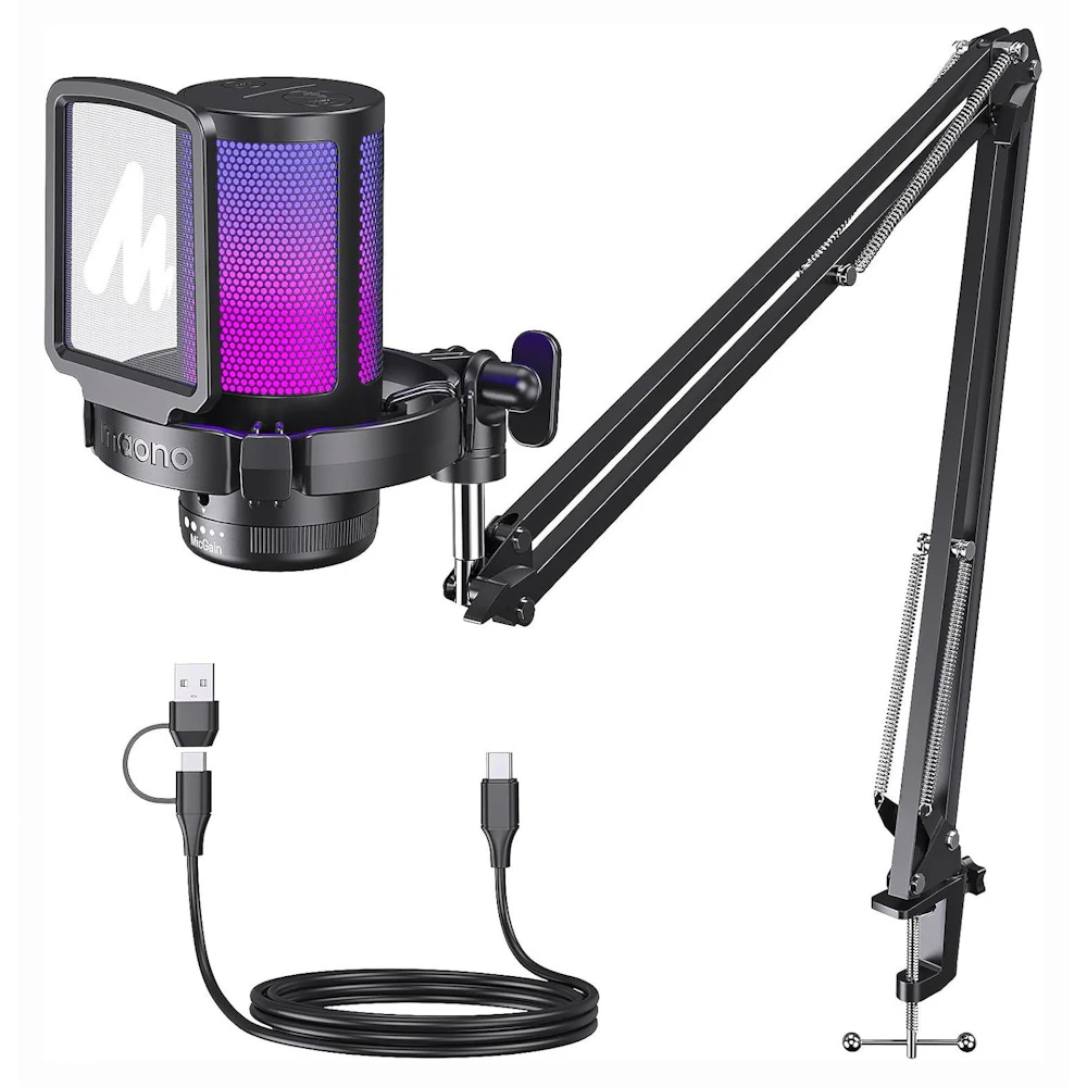 MAONO DGM20S Gamerwave Condenser USB Gaming RGB Microphone (Black)
