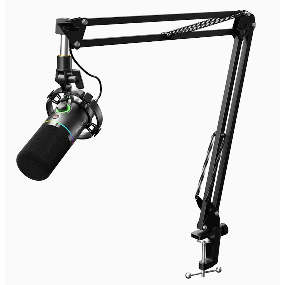 A large main feature product image of MAONO PD200XS USB/XLR Dynamic Microphone Set with Boom Arm (Black)