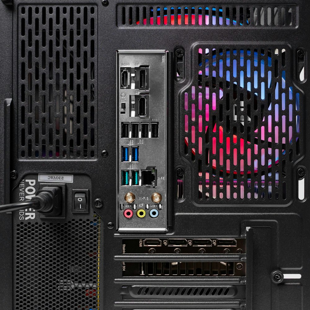 A large main feature product image of PLE Neon 5060 Prebuilt Ready To Go Gaming PC