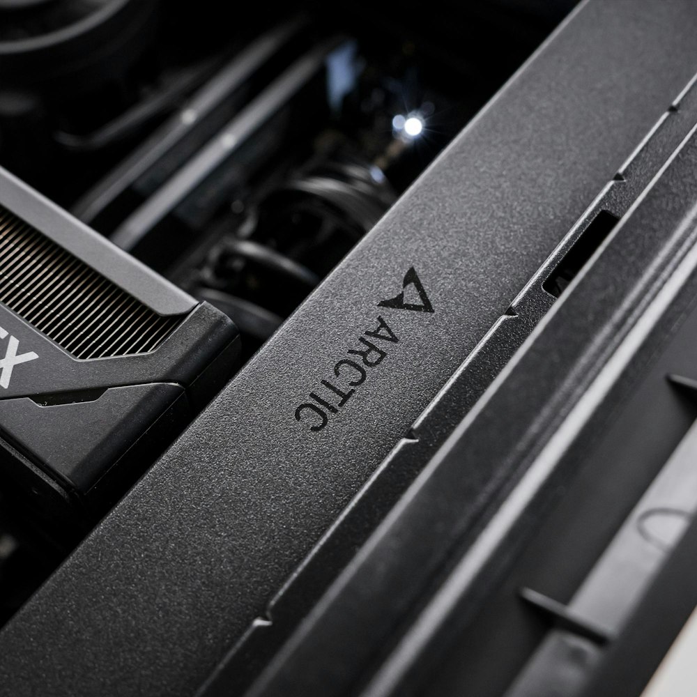 A large main feature product image of PLE Blackout RTX 5080 Prebuilt Ready to go Gaming PC