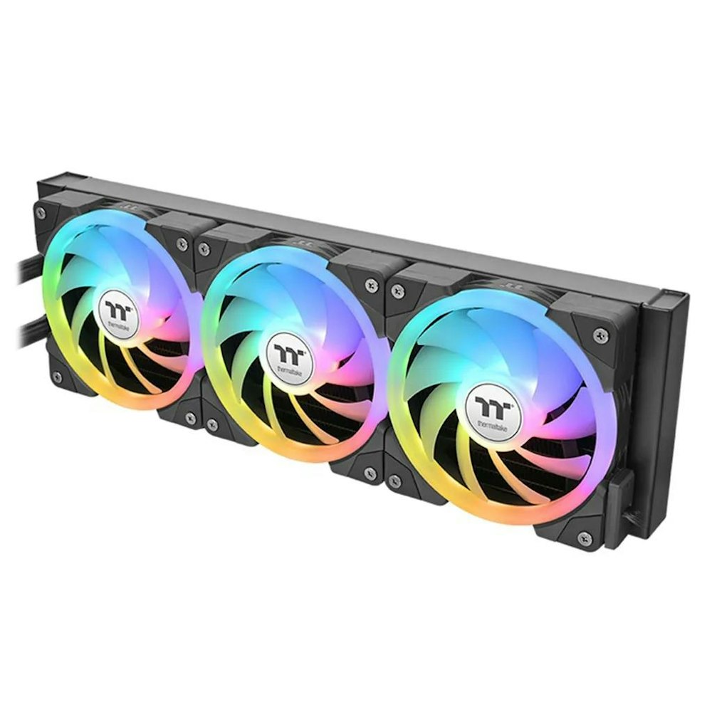 A large main feature product image of Thermaltake MINECUBE 360 Ultra ARGB AIO Liquid CPU Cooler - Black
