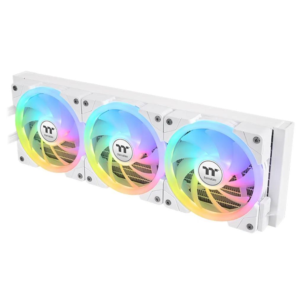 A large main feature product image of Thermaltake MINECUBE 360 Ultra ARGB AIO Liquid CPU Cooler - White