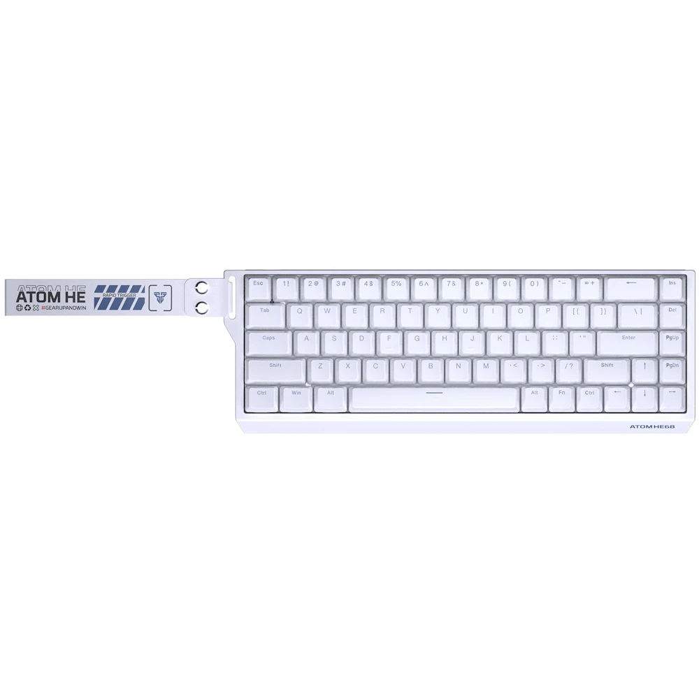 Fantech ATOM HE68 8K Wired Magnetic Hall Effect Keyboard - White (Magnetic Emerald Switch)