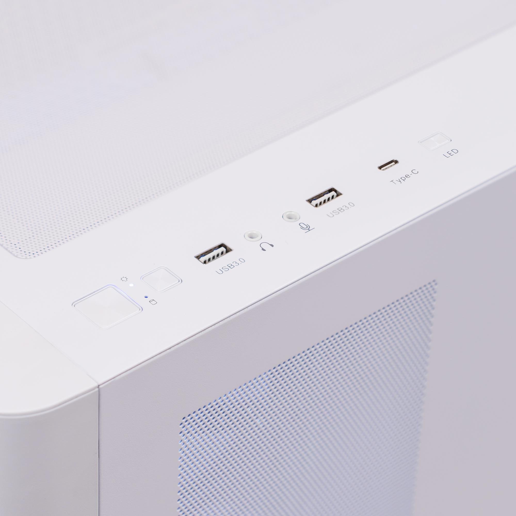 A large main feature product image of PLE Blizzard RTX 5070 Ti Prebuilt Ready To Go Gaming PC