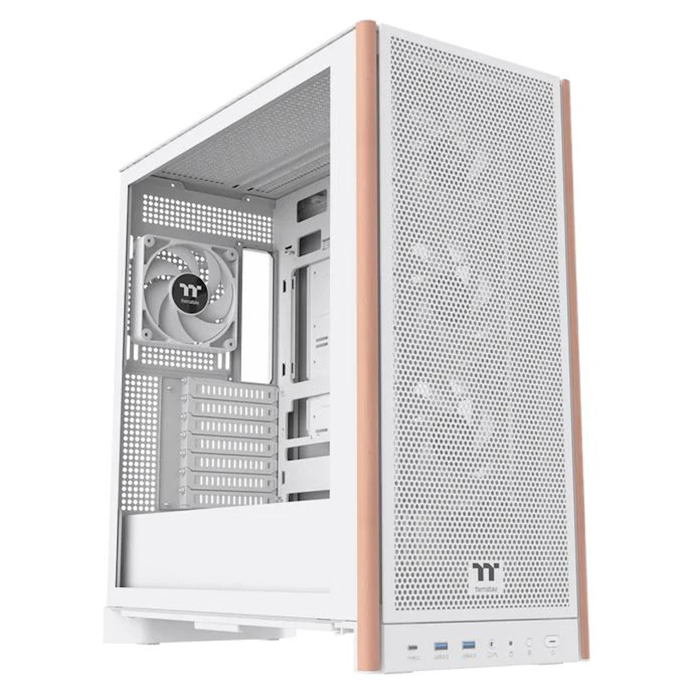 Thermaltake S370 WS Mesh Mid Tower Case Wood Edition - White
