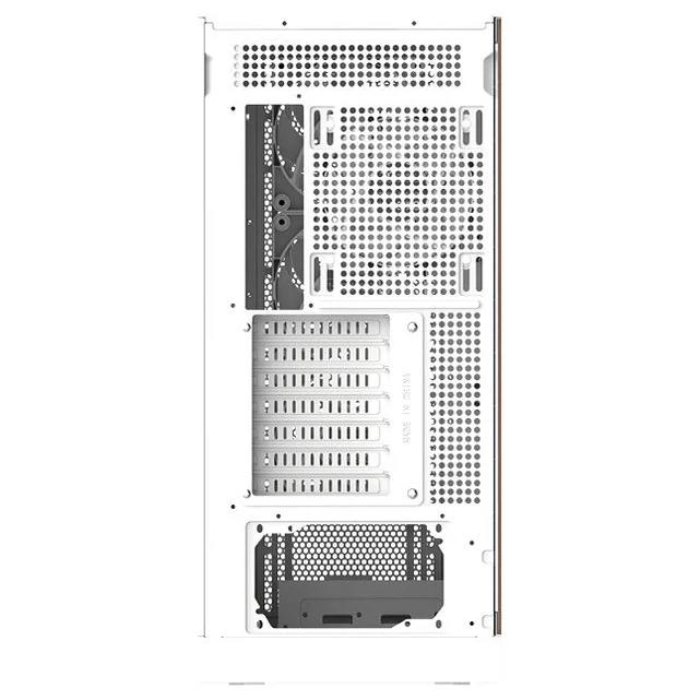 A large main feature product image of Thermaltake S370 WS Mesh Mid Tower Case Wood Edition - White