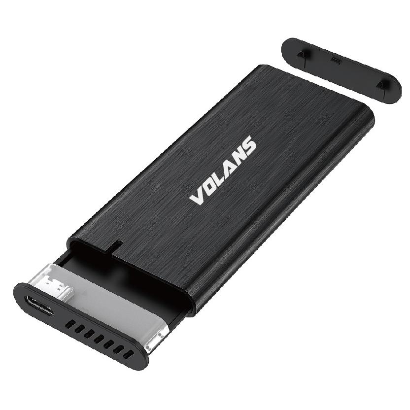 A large main feature product image of Volans Aluminium USB 3.1 Type C to M.2 SATA SSD Enclosure