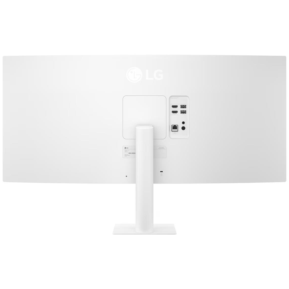 A large main feature product image of LG 34U601SA-W - 34" Curved 1440p Ultrawide 100Hz VA Smart Monitor with webOS