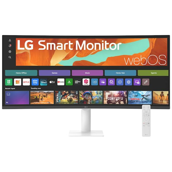 LG 34in UWQHD VA 100Hz Curved Smart Monitor with webOS