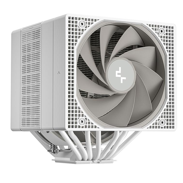 A large main feature product image of DeepCool ASSASSIN VC ELITE Performance Dual-Tower CPU Cooler (White)